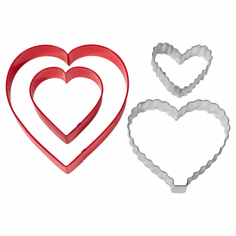Wilton Nesting Heart Cookie Cutters 4 pc Set 2 Shapes 4 Sizes, New, Sealed gallery