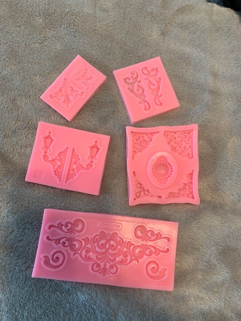 Frame Corner Scrollwork Fondant Silicone Mold for Cake decoration-5