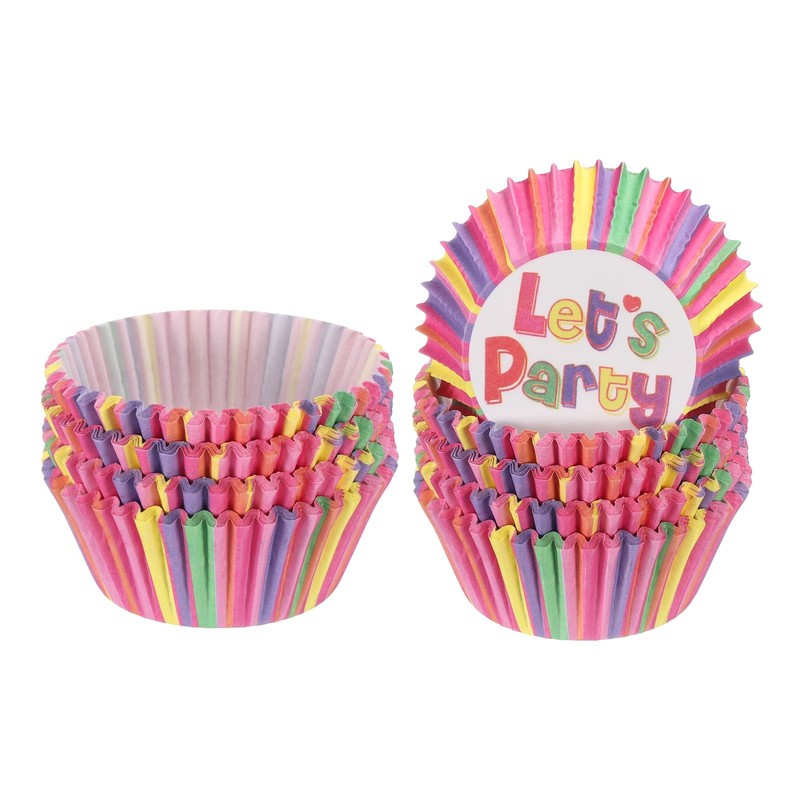200 Count Cupcake Liners Cupcake Cups Standard Size, Rainbow color