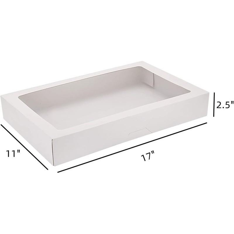 Durable Bakery Boxes Easy Assembly Popup Window Cardboard Pastry Display New gallery