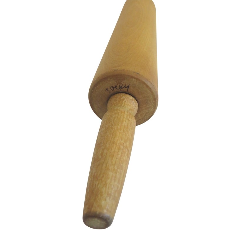 Vintage Foley Wooden Rolling Pin Ball Bearing Farmhouse Kitchen Baking Tool gallery