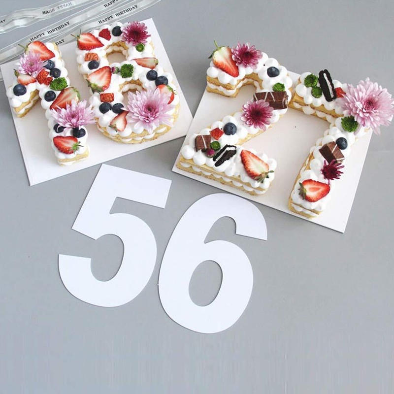 0-8 Cake Number Stencils 6" Flat Plastic Numbers Cutting Template for Baking gallery