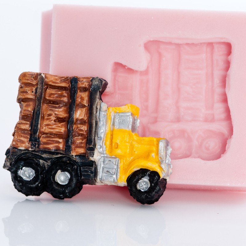 Log Truck Silicone Mold Gum Paste Fondant Candy Resin Polymer Clay Mould (895) gallery