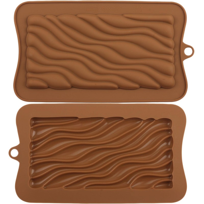 Water Ripple Silicone Chocolate Molds Energy Bar Mold For Dubai Pistachios Ch…