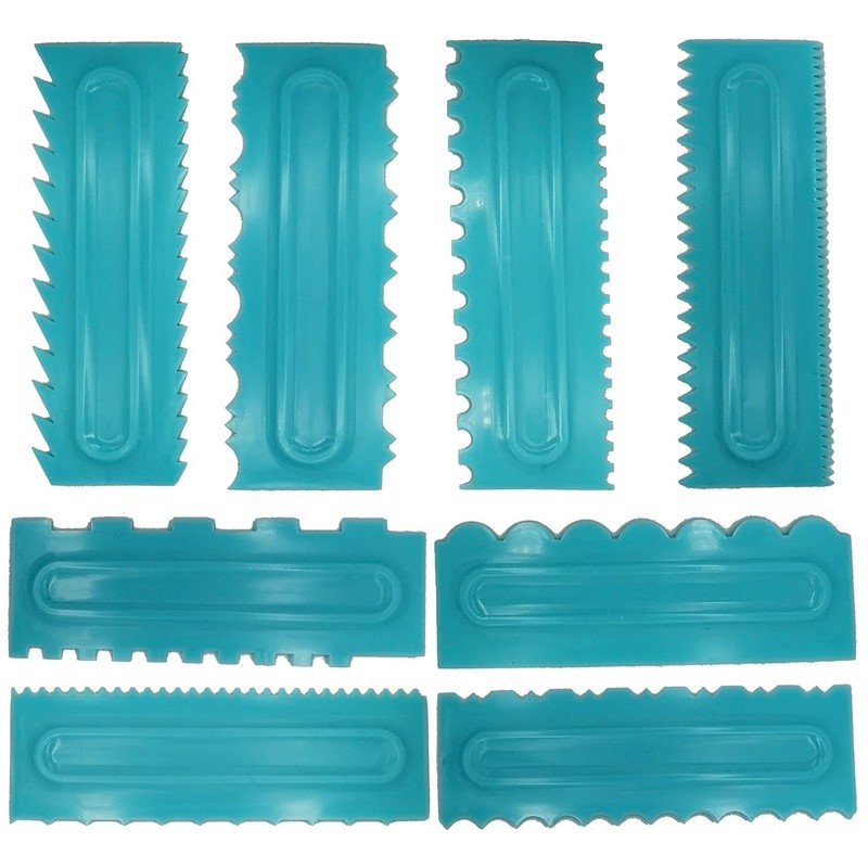 Cake Scraper set of 8 Pack Cake Edge Tools Decorating Icing Smoother Comb,Pla... gallery