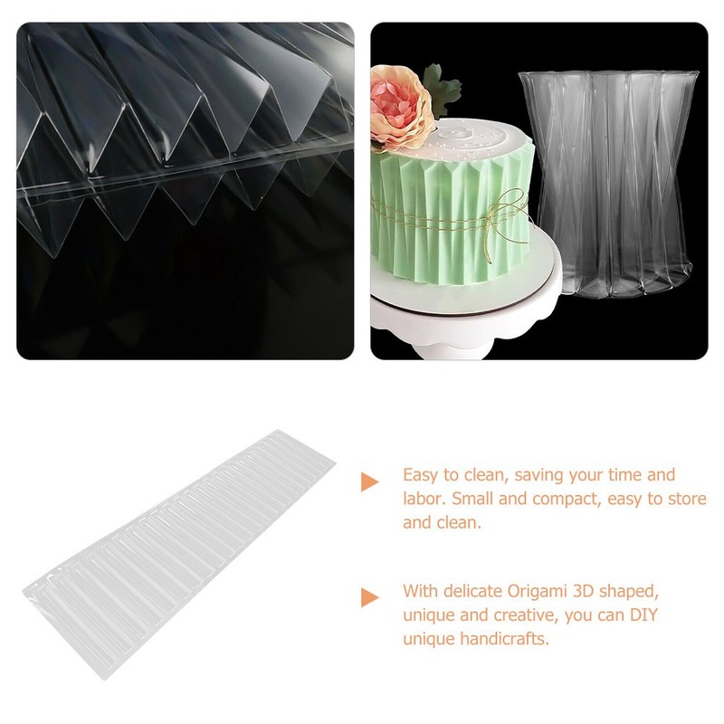 Transparent Cake Side Mold with Unique Origami Design for Fondant and Mousse gallery