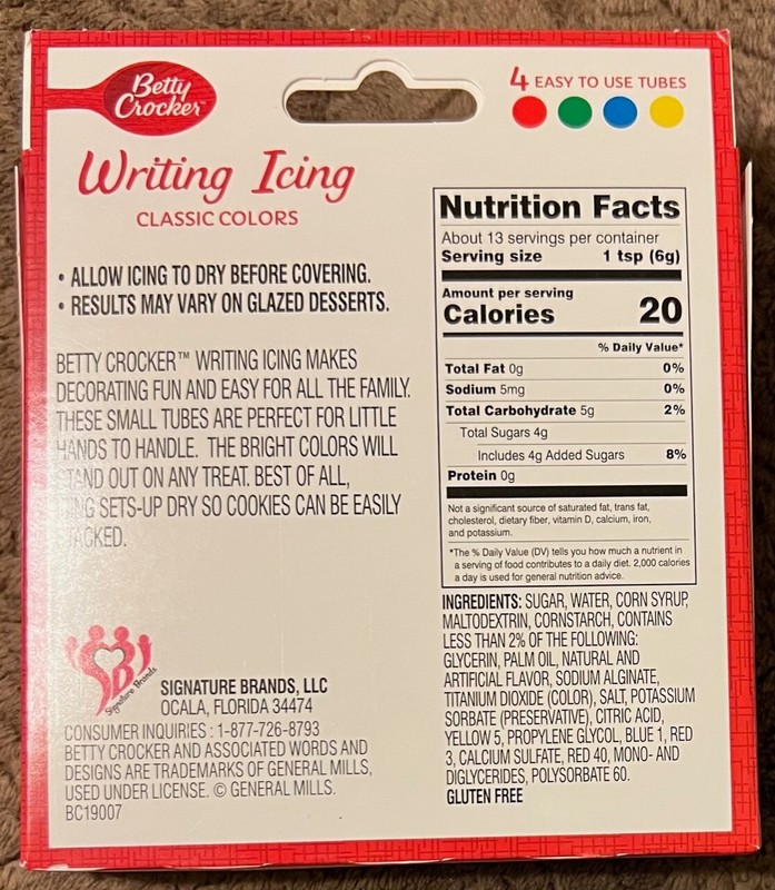 2 Pack Betty Crocker Writing Icing - Classic Colors - 4 Count Tubes Each gallery