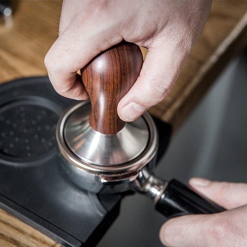 Coffee Tamper Espresso Press with Mat 304 Stainless Steel 51MM, Brown gallery