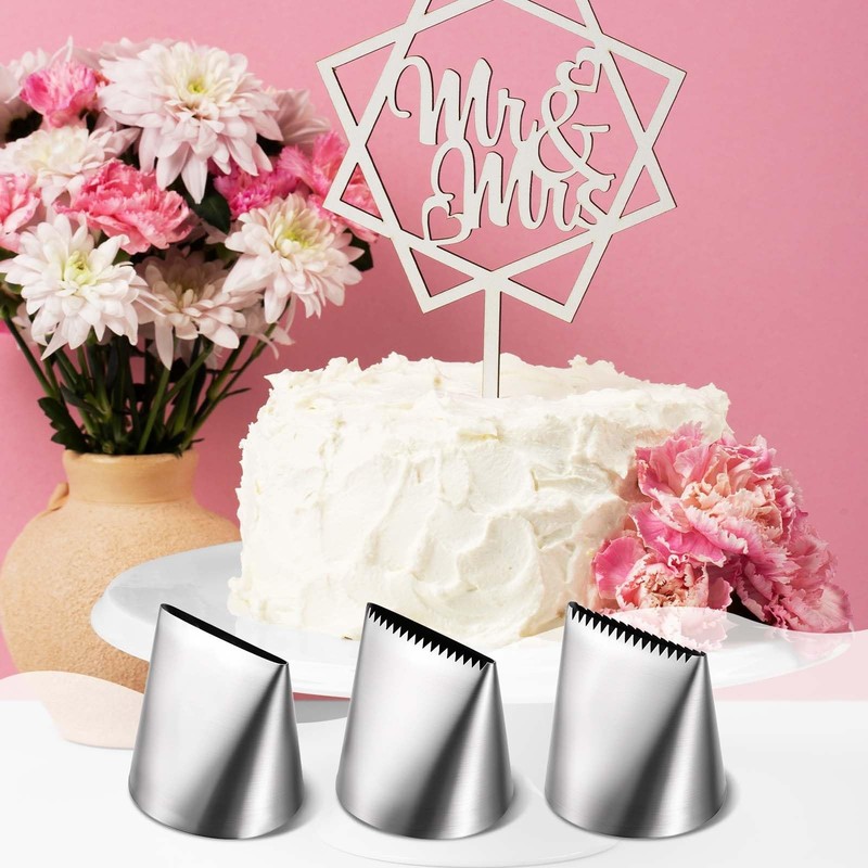 3 PCS Piping Tips Set Large Frosting Piping Kit Stainless Steel Cake Icing No... gallery