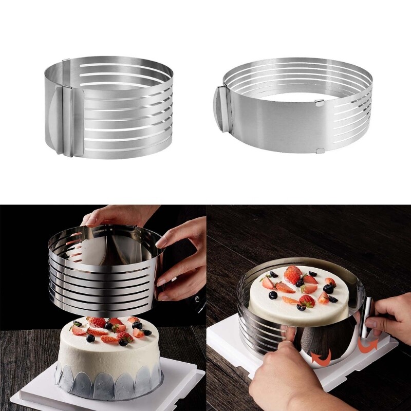 Cutter Leveler Stainless Steel Cake Slicing-Ring 16-20cm DIY Baking gallery