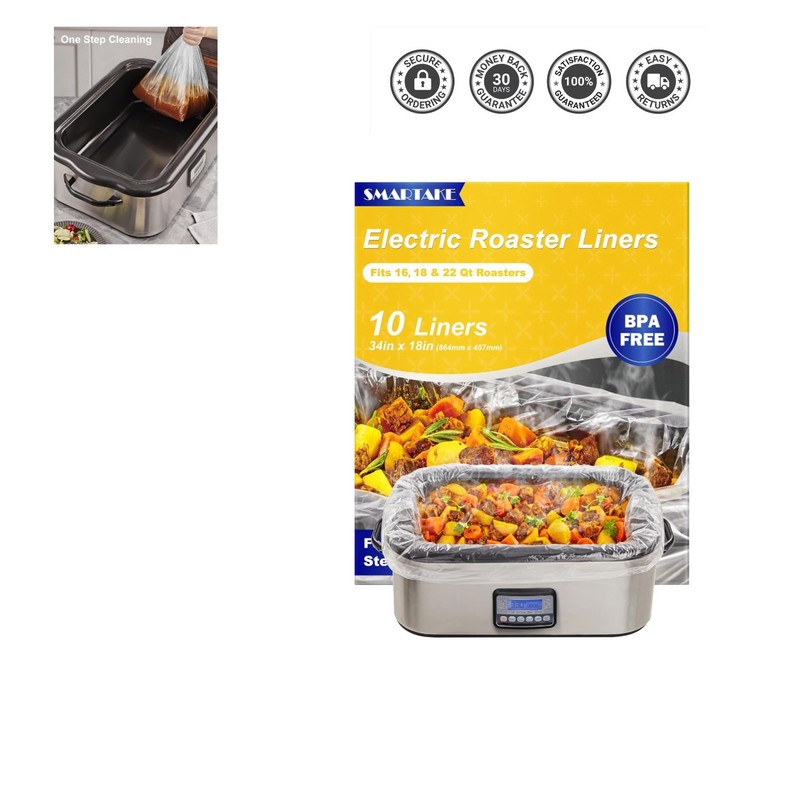 Versatile 18 x 34 Inch Electric Roaster Liners – Fits 16, 18 & 22 Quart Roasters