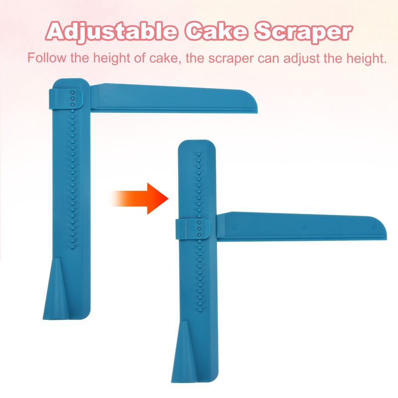 2 Pcs Adjustable Cake Scraper, Adjustable Cake Smoother Fondant Tools, Dark Blue gallery