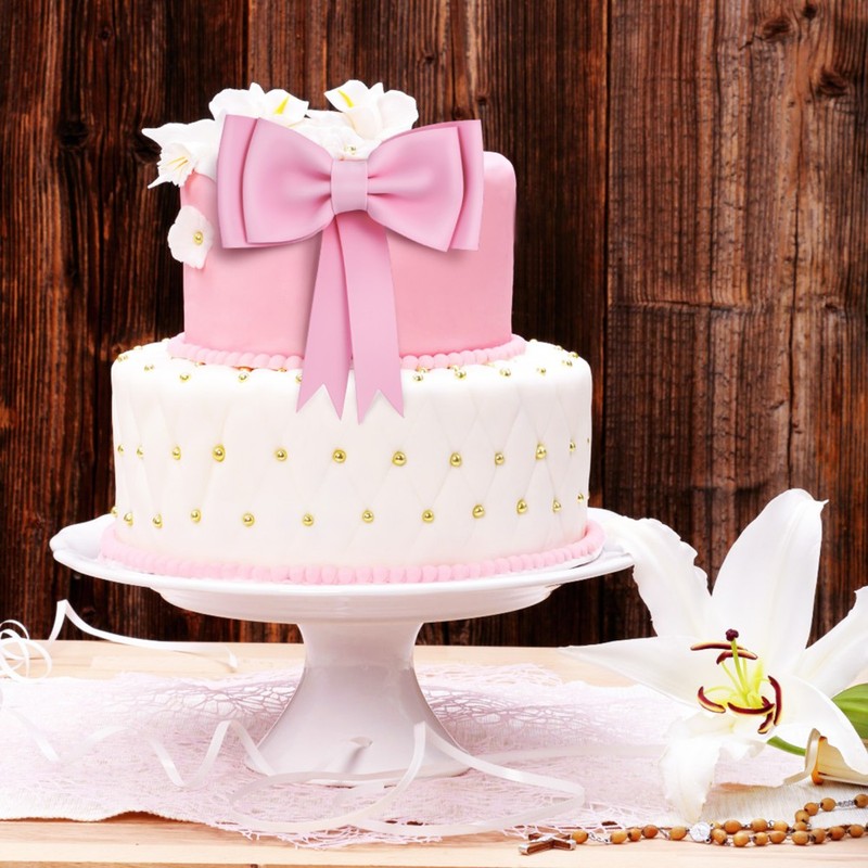 2 Pcs Bow Party Cake Decorations Bows for Themed Cupcake Toppers gallery