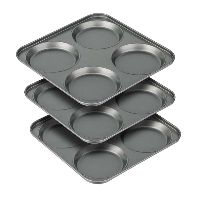 Tiawudi Muffin Top Pan, 4-Cup Hamburger Bun 9.4 x x 0.6 inches, Gray