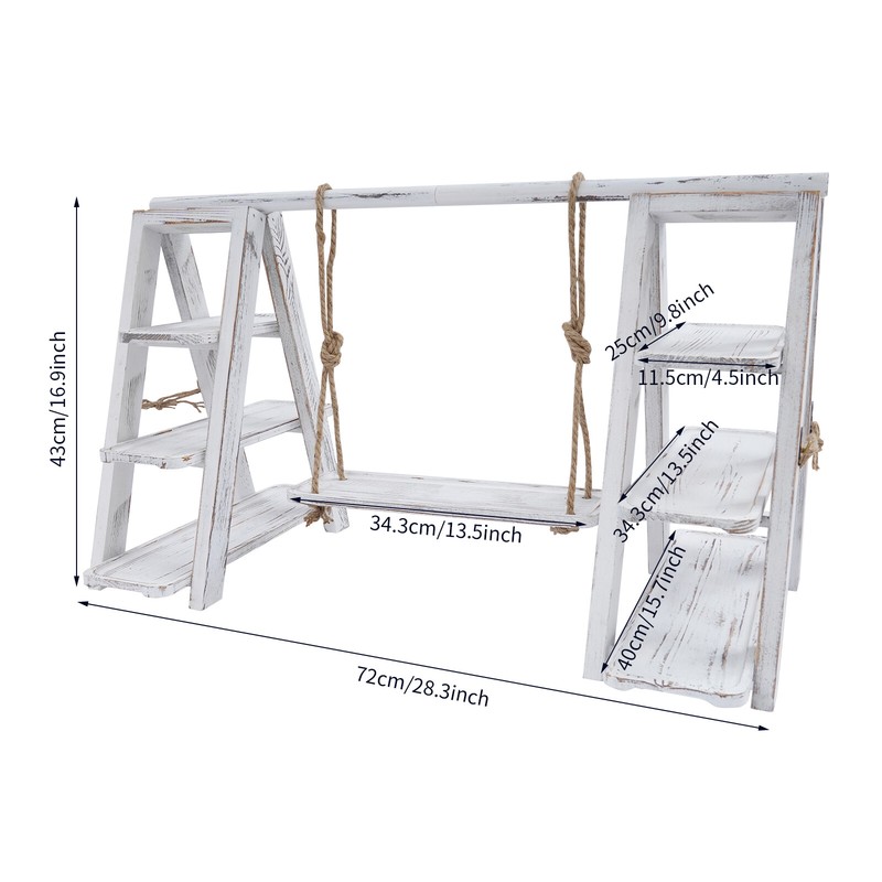 Dessert Serving Tray Cake Ladder Stand Countertop Tiered Tray 3-Tiers White SALE gallery