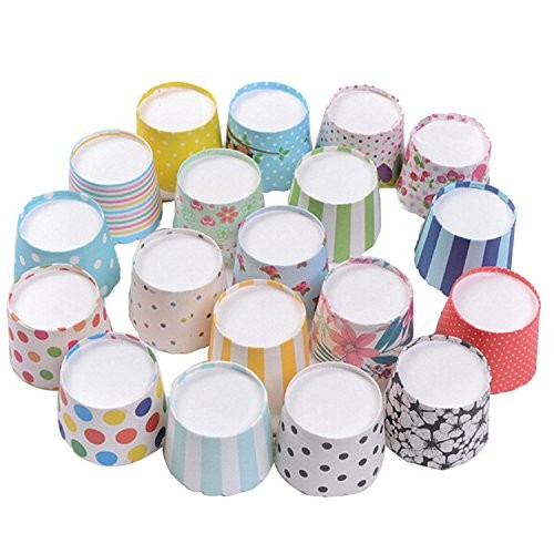 100pcs Random Colorful Premium Greaseproof Cupcake Paper Liners No Muffin Pan…