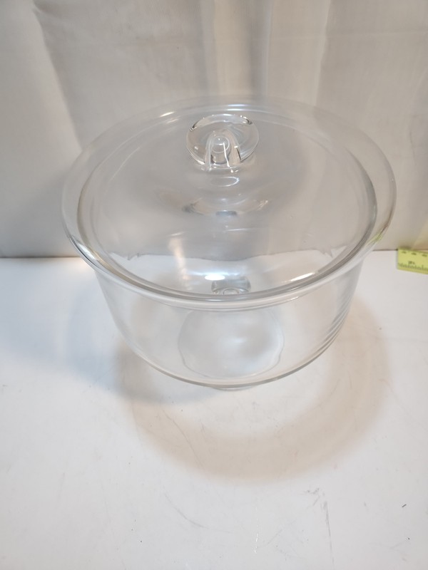 Vintage Glass Lidded Bowl PEDESTAL Platter For Desserts Footed Candy Elegant gallery