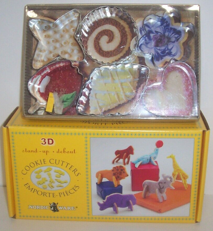 Nordic Ware Zoo Circus Animal 3D Cookie Cutter Set w/box + box of 6 Cutters Lion