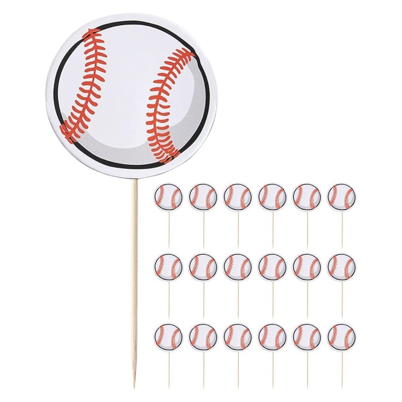 80 Pcs Baseball Cake Topper Sports Cupcake Decoration Birthday Decorations