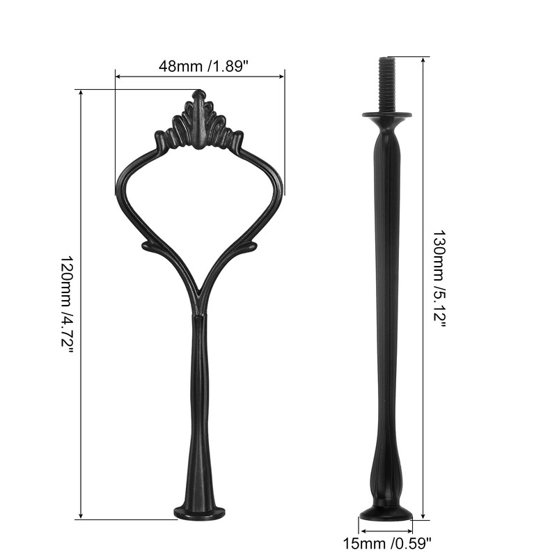 1 Set 3-Tier Cupcake Stand Hardware Fittings for Cake Stand Crown Black gallery