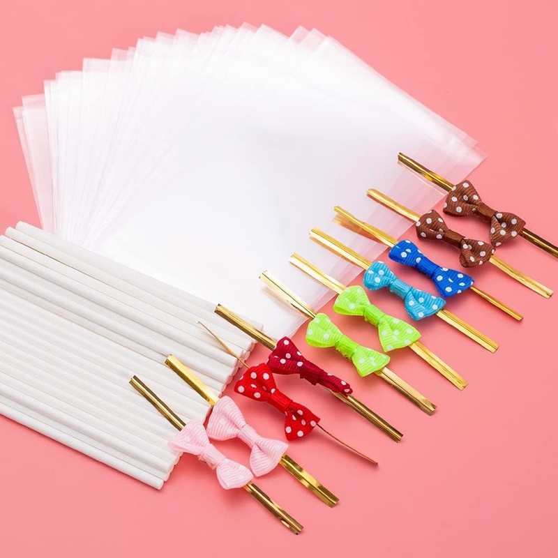 320Pcs Cake Pop Sticks Kit - 6" Lollipop Sticks, Bags & Ties for Party Treats gallery