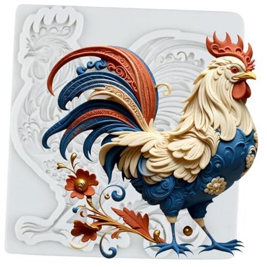Rooster Silicone Molds Farm Animal Chicken Fondant Mold For Cake Decoration
