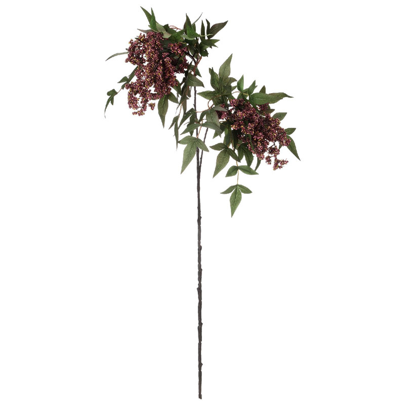 Zeyune 1 Pcs Artificial Dusty Plum Berry Stem For Vase 35 Inch Summer Faux