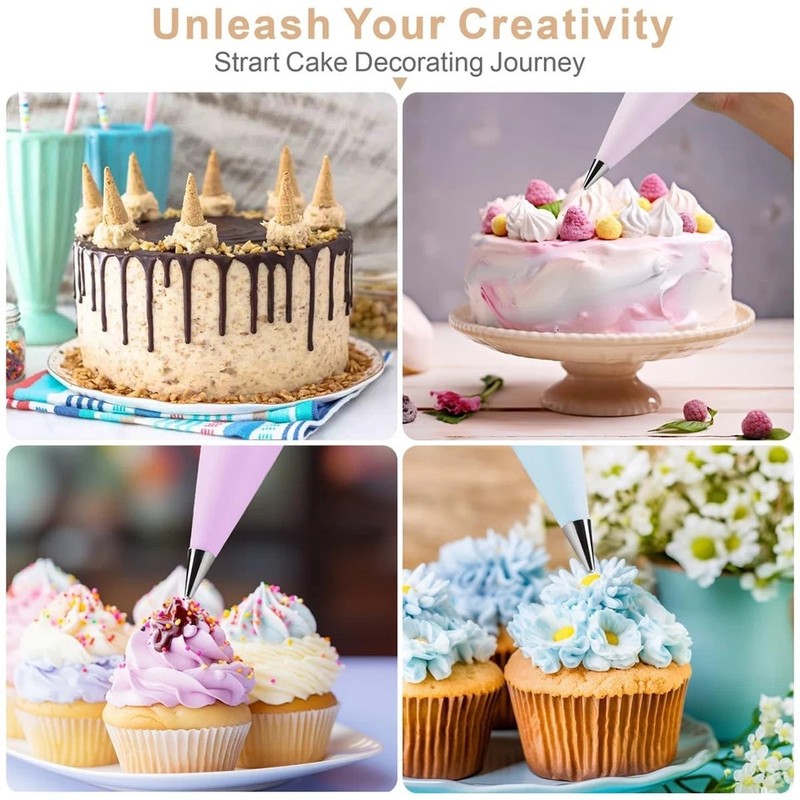 100 Pcs Piping Bags Disposable, Large Pastry Bags, Icing Bags Cake Decor 16 Inch gallery