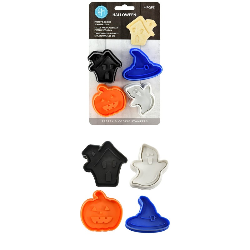 R&M International 4 Piece Halloween Cookie Stamper Set, 2.75-Inch gallery