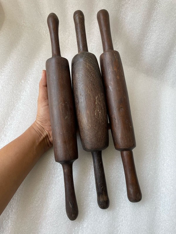 Vintage Set of 3 Vintage Wooden Rolling Pin, Belan, Baking Kitchenware Pin – 236