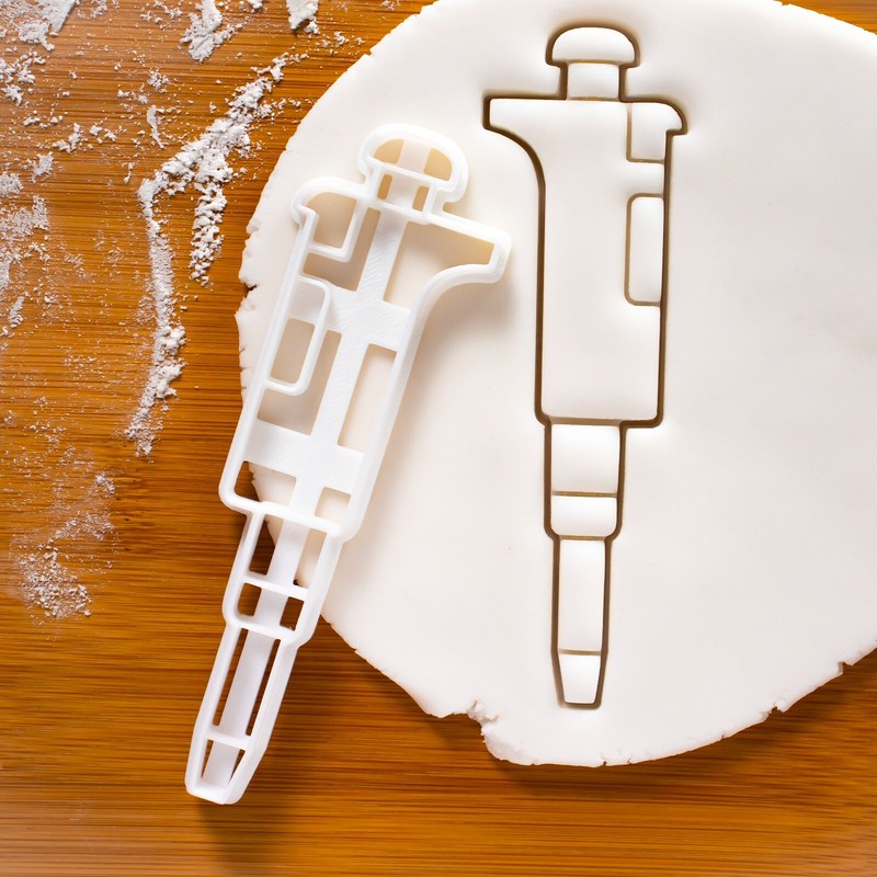 Set of 3 Pipette Cookie Cutters - Micropipette Pump Microbiology Biology science gallery