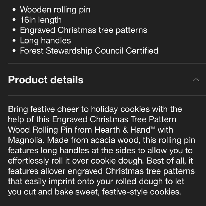 Hearth & Hand Christmas Tree Rolling Pin gallery
