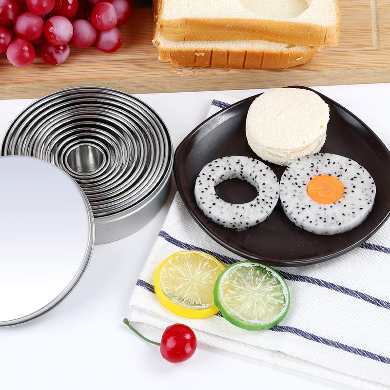 Round Cookie Cutters Set 12 Pieces Bistcuit Cookie Cutters Circle Pastry Cutters gallery