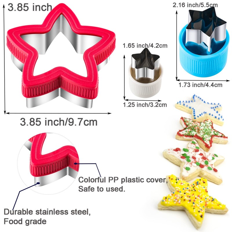 Star Cookie Cutters Set 9 Pieces Shaped Biscuit Fondant Cake Cheese Molds gallery