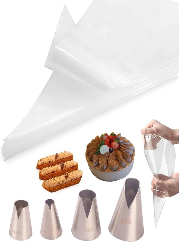 Churro Piping Tips & Bags Set,Extra Large Piping Tips 9FT Eclair &Star gallery