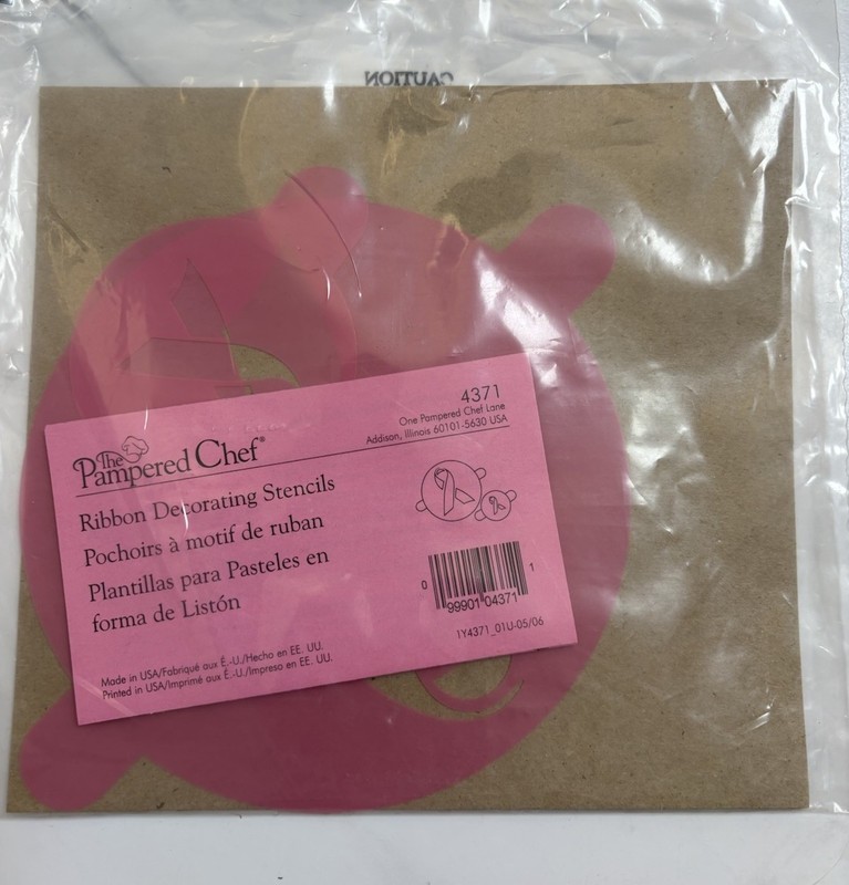 Pampered Chef Breast Cancer Ribbon Decorating Stencils Baking Dessert Set 4371 gallery