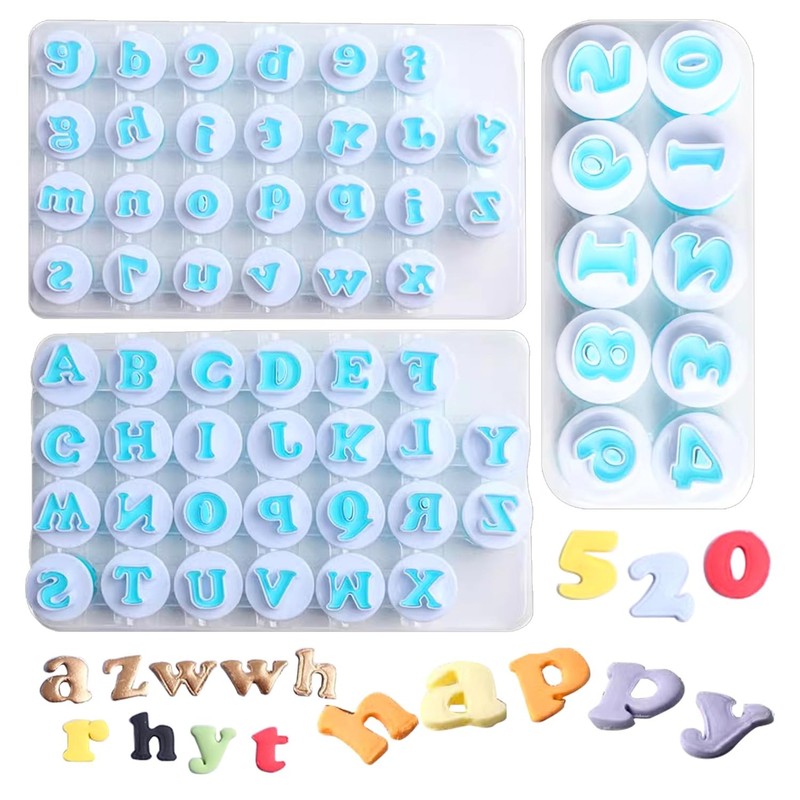 KALAIEN 3 Set Fondant Alphabet/Letter Cutters and Number set Cake Biscuit Mol...