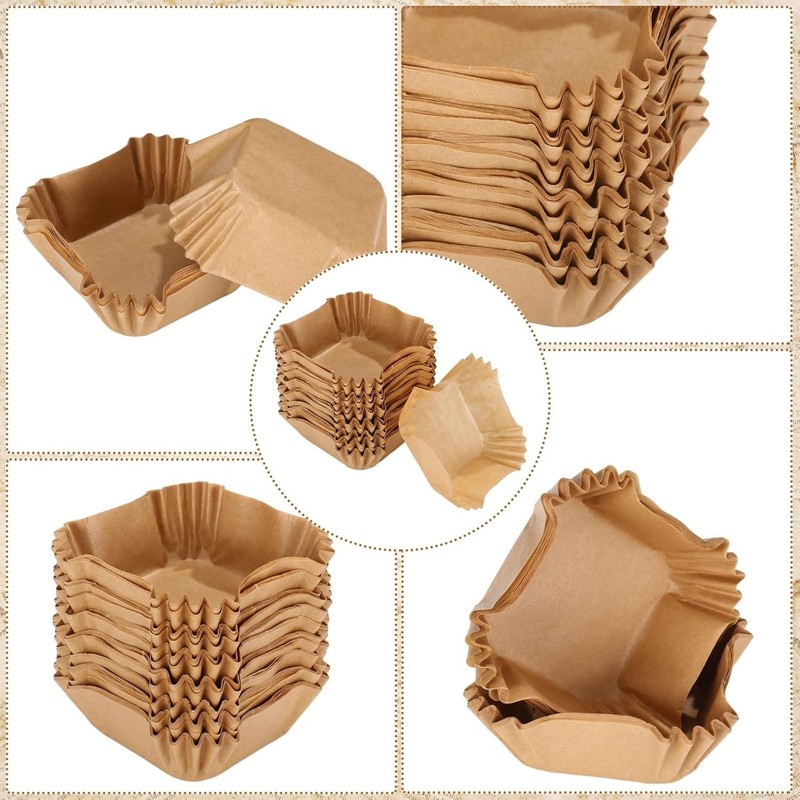 350 Pcs Square Mini Cupcake Liners Disposable Brownie Baking Pan Liners Paper gallery