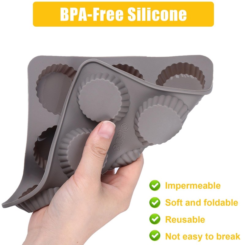4PCS 9 Cup Peanut Butter Cup Mold, Homemade Non-stick Silicone Chocolate Jell... gallery