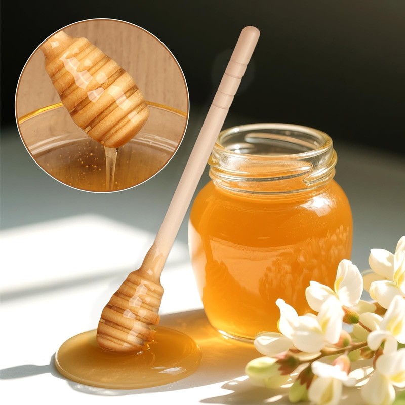 6 Pack 6 Inch Wooden Honey Spoon Mixing Stirrer Honey Dipper Sticks Party Favors gallery