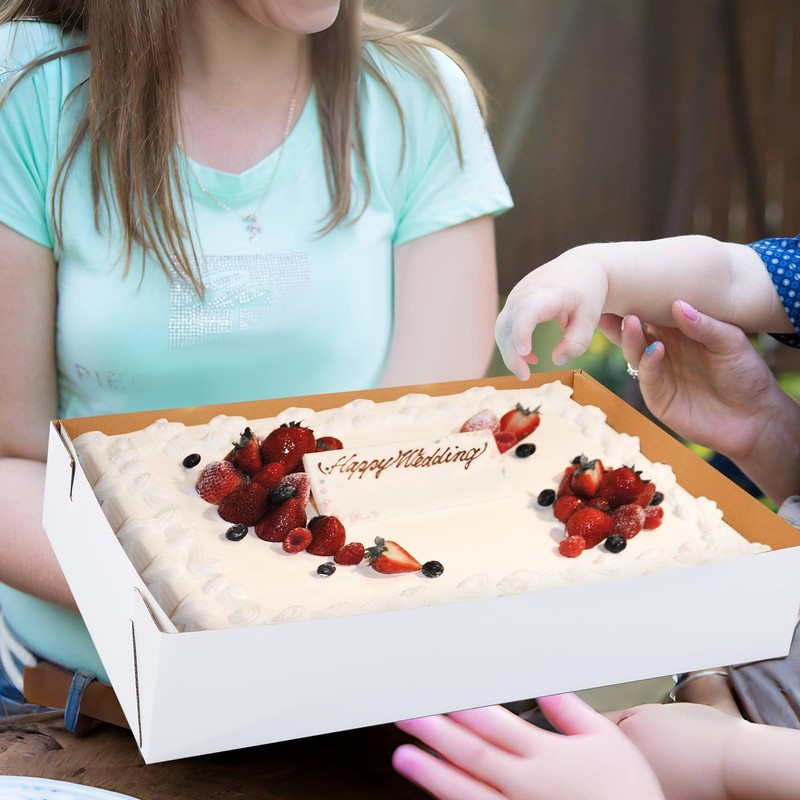 10 Pcs Full Sheet Cake Box with Window Large Bakery Boxes Corrugated Rectangl... gallery
