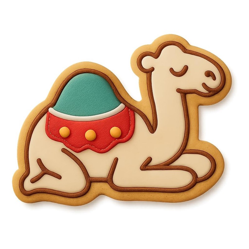 Relaxing Camel Cookie Cutter & Stamp, Fondant, Clay - 4x3" gallery