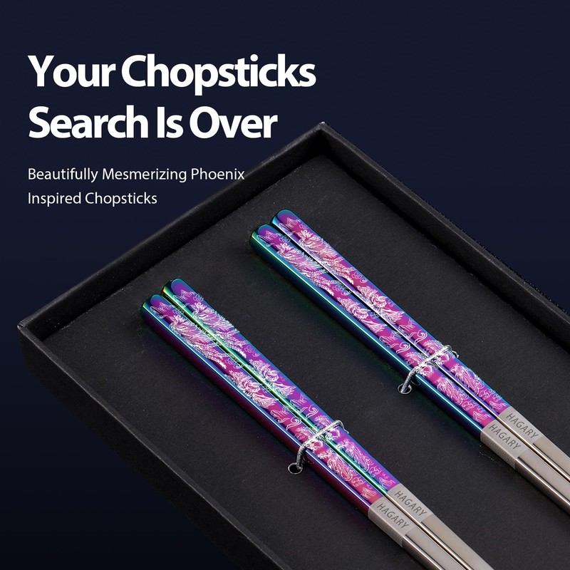 Phoenix Chopsticks Metal Reusable Designed In Korea Japanese Style Stainless ... gallery