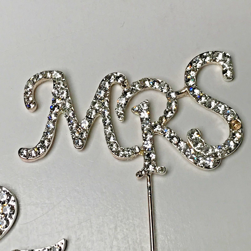 Mr & Mrs Imitation Diamond Cake Topper gallery