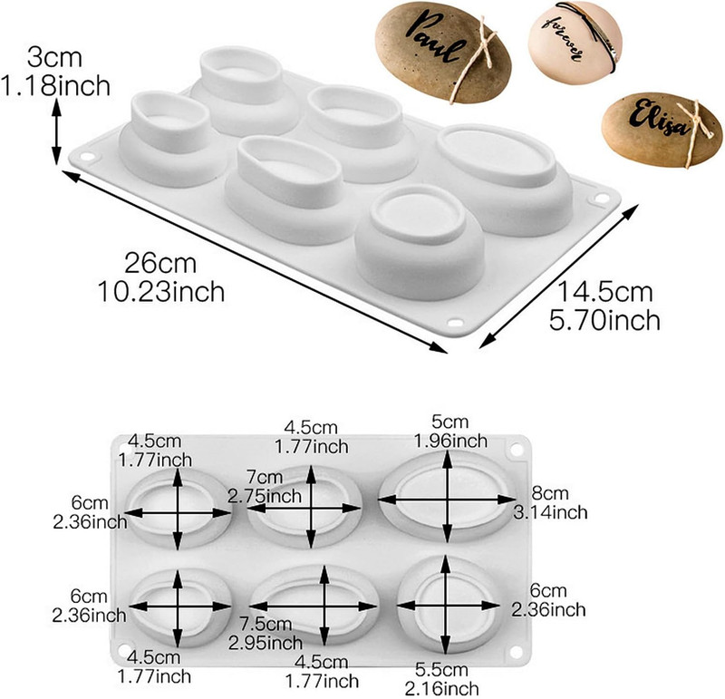 Pebbles Molds, 3D Pebbles Stone Silicone Molds for Baking French Dessert Mousse gallery