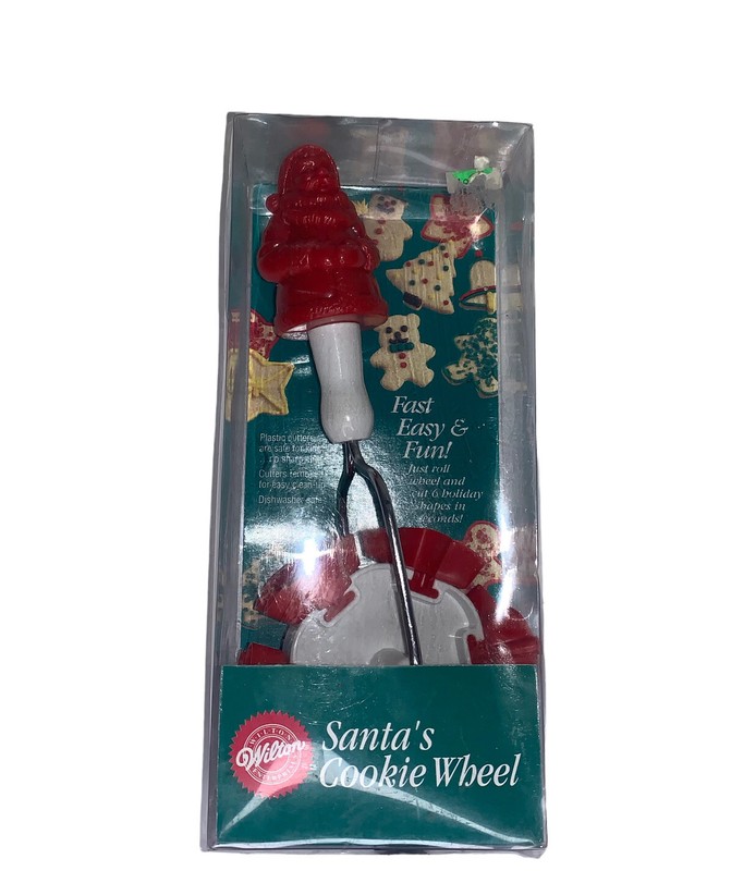 WILTON 1992 SANTA'S COOKIE WHEEL CHRISTMAS COOKIE PASTRY CUTTER WHEEL EUC gallery