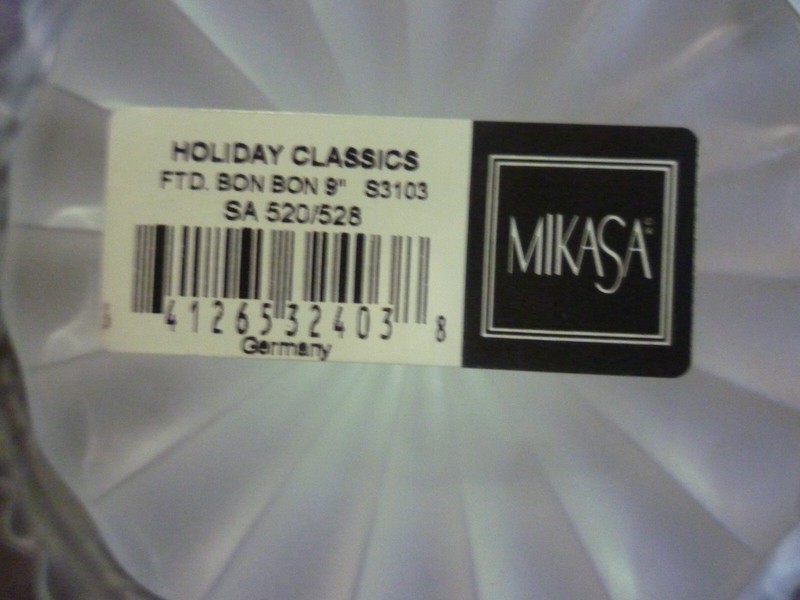 Mikasa Winter Dreams Crystal BonBon Pedestal Footed Cake Stand Christmas Germany gallery