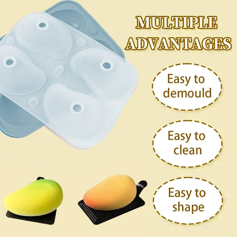 3D Mango Silicone Mold 4-Cavity Food Grade Mousse Cake Molds Kitchen Baking Tool gallery
