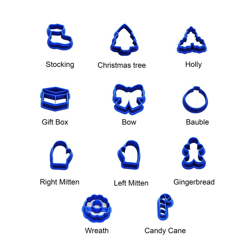 Christmas Cutters for cookies, ceramics, pottery, polymer clay, fondant & more