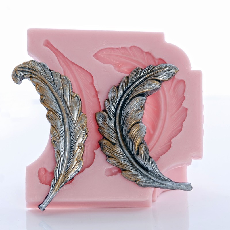 Feather Silicone Mold Resin Clay Epoxy Soap Food Safe Chocolate Fondant (727